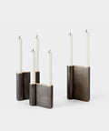 Bronzed Brass Candleholder Set
